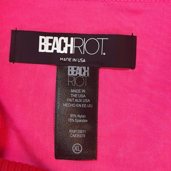 Beach Riot Emmy Bikini Bottom Fuchsia Red Neon Pink Colorblock - Picture 7 of 7